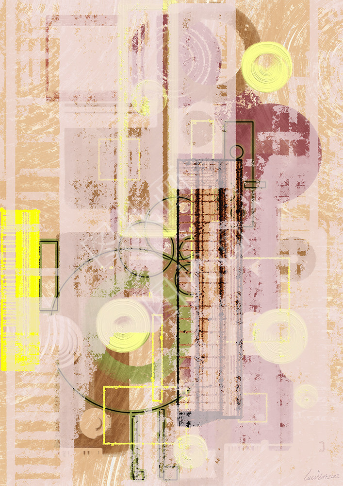 （6）卢文 《行走在蒙德里安的作品里对话》系列 143×190cm